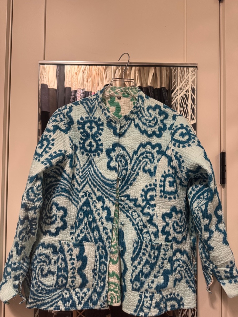 Blue Paisley Quilted Jacket - Women’s Lightweight Blazer
